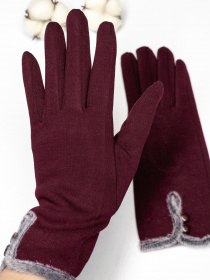 Рукавички ISSA Plus модель PE-05_burgundy Фото