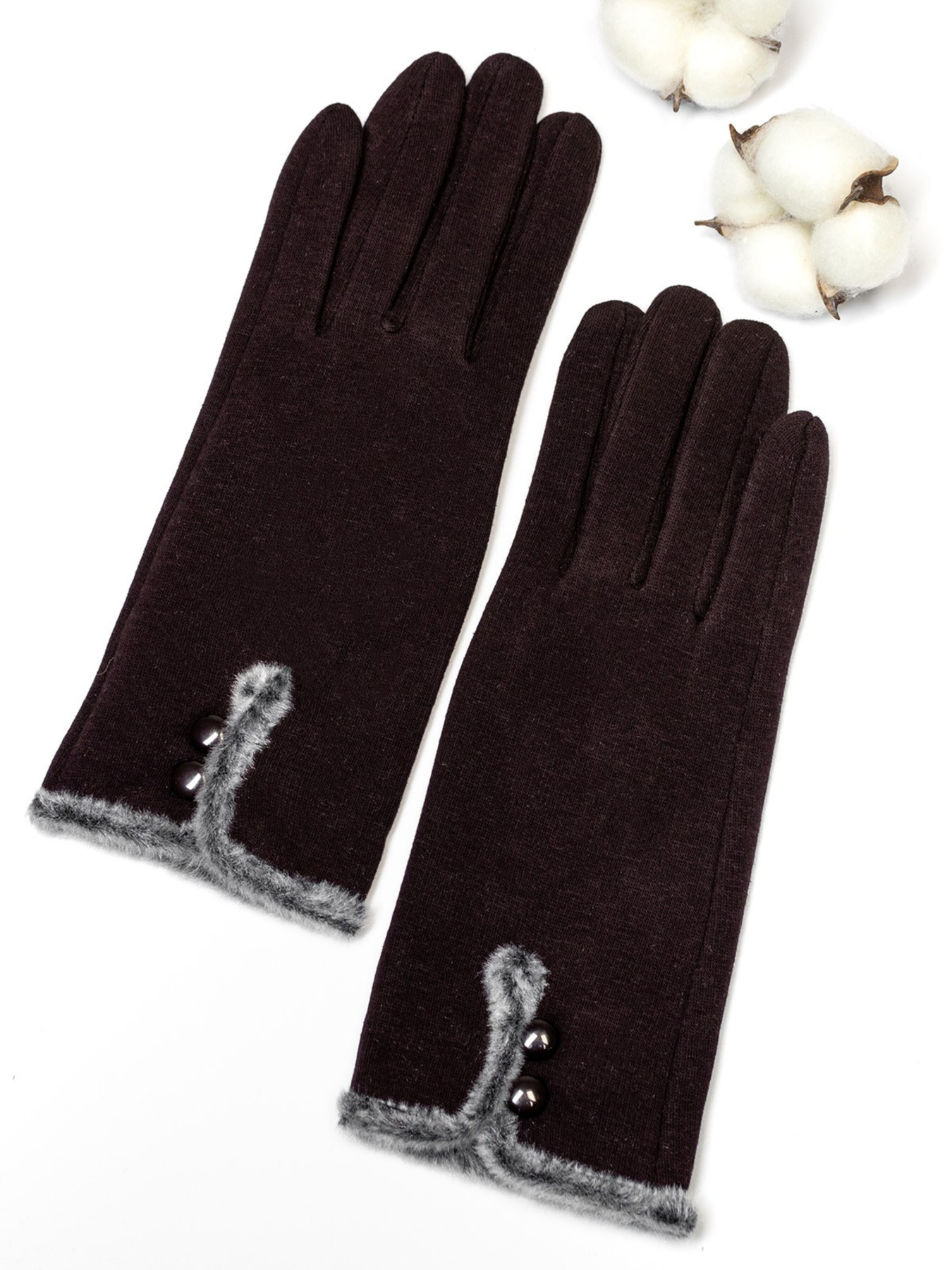 Рукавички ISSA Plus модель PE-05_darkbrown Фото