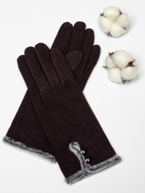 Перчатки ISSA Plus модель PE-14_darkbrown Фото