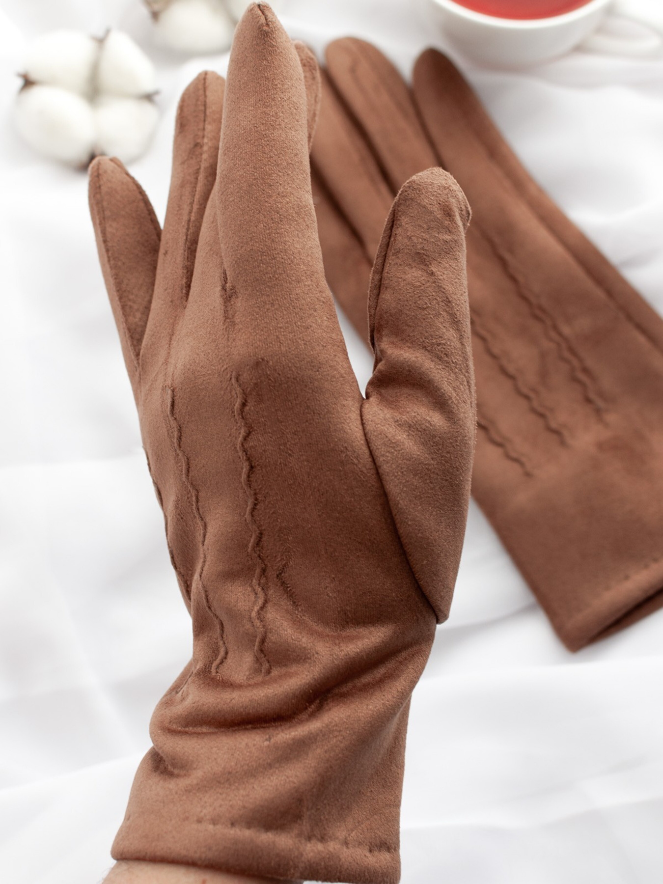 Рукавички ISSA Plus модель PE-19_brown Фото