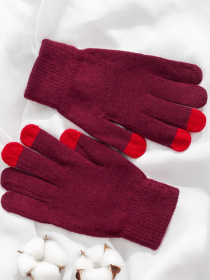 Перчатки ISSA Plus модель PE-21_burgundy Фото