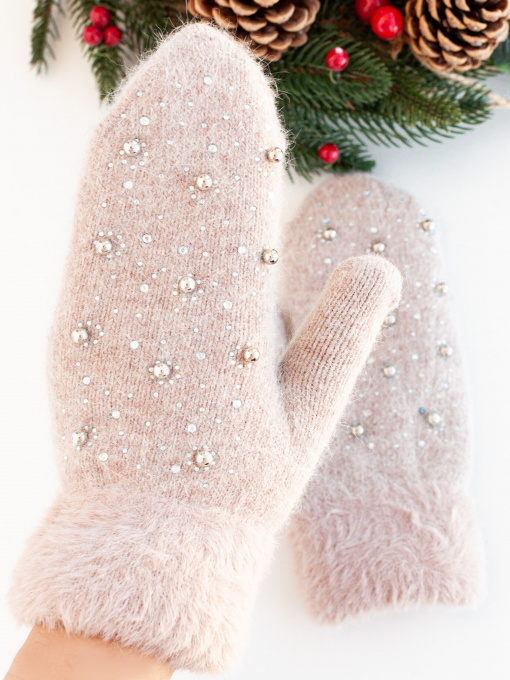 Варежки ISSA Plus модель PE-24_beige Фото