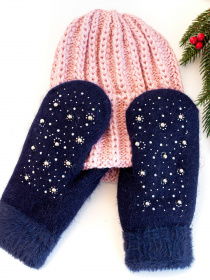 Варежки ISSA Plus модель PE-24_darkblue Фото