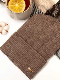 Шапка ISSA Plus модель SH-02_darkbeige Фото