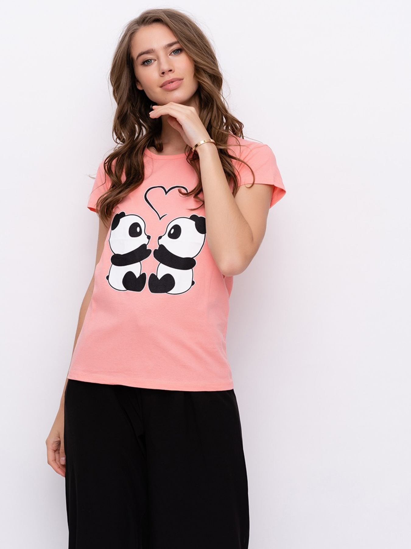 Футболка ISSA Plus модель WN9-13_peach Футболка ISSA Plus модель WN9-13_peach Фото