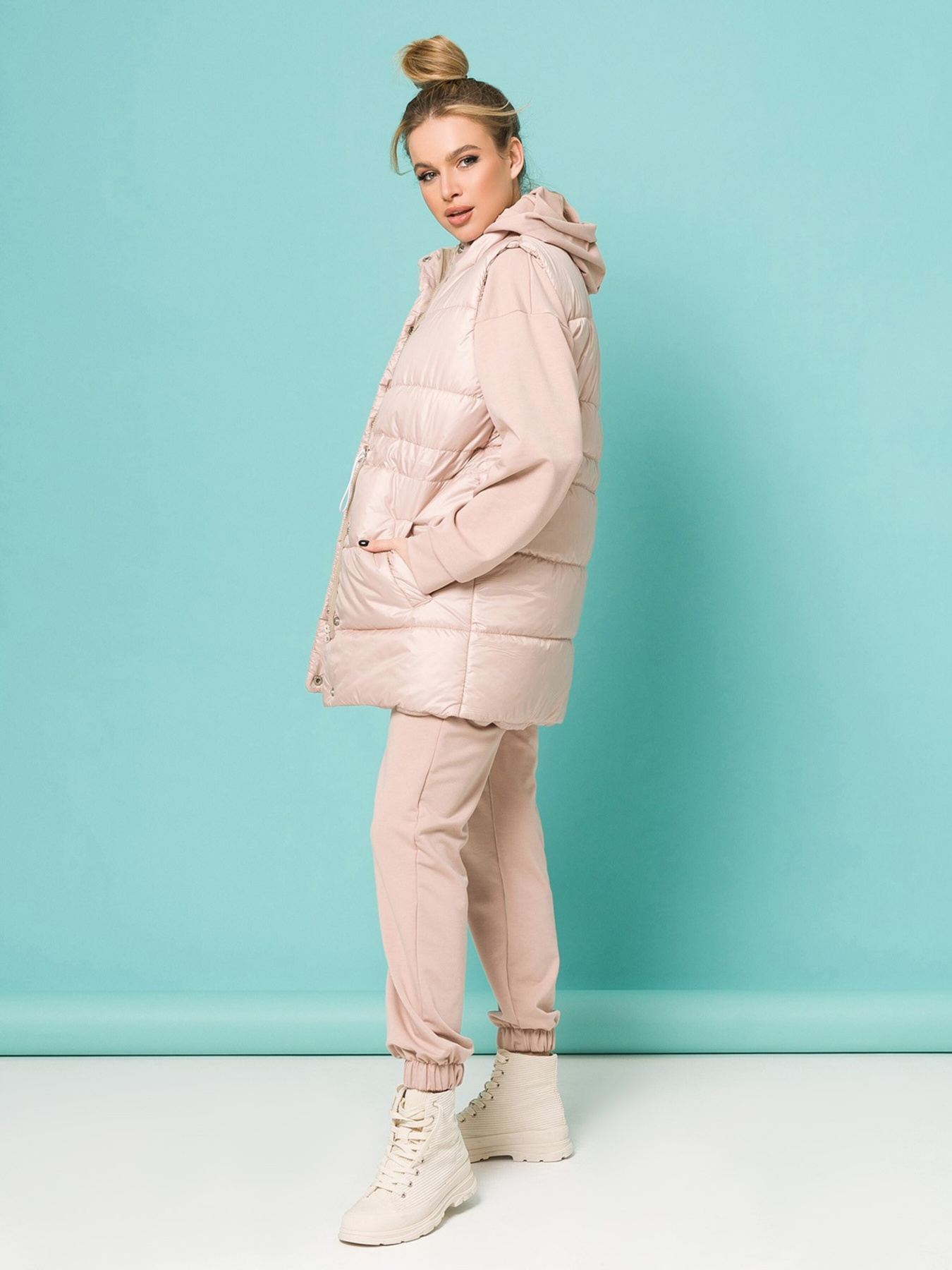 Утепленный жилет ISSA Plus модель SA-337_beige. Фото