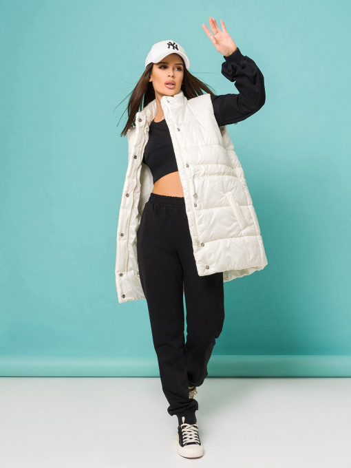 Утеплений жилет ISSA Plus модель SA-337_milky. Фото