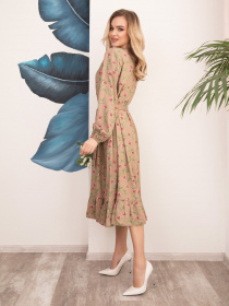 Сукня міді ISSA Plus модель 12532_beige Фото