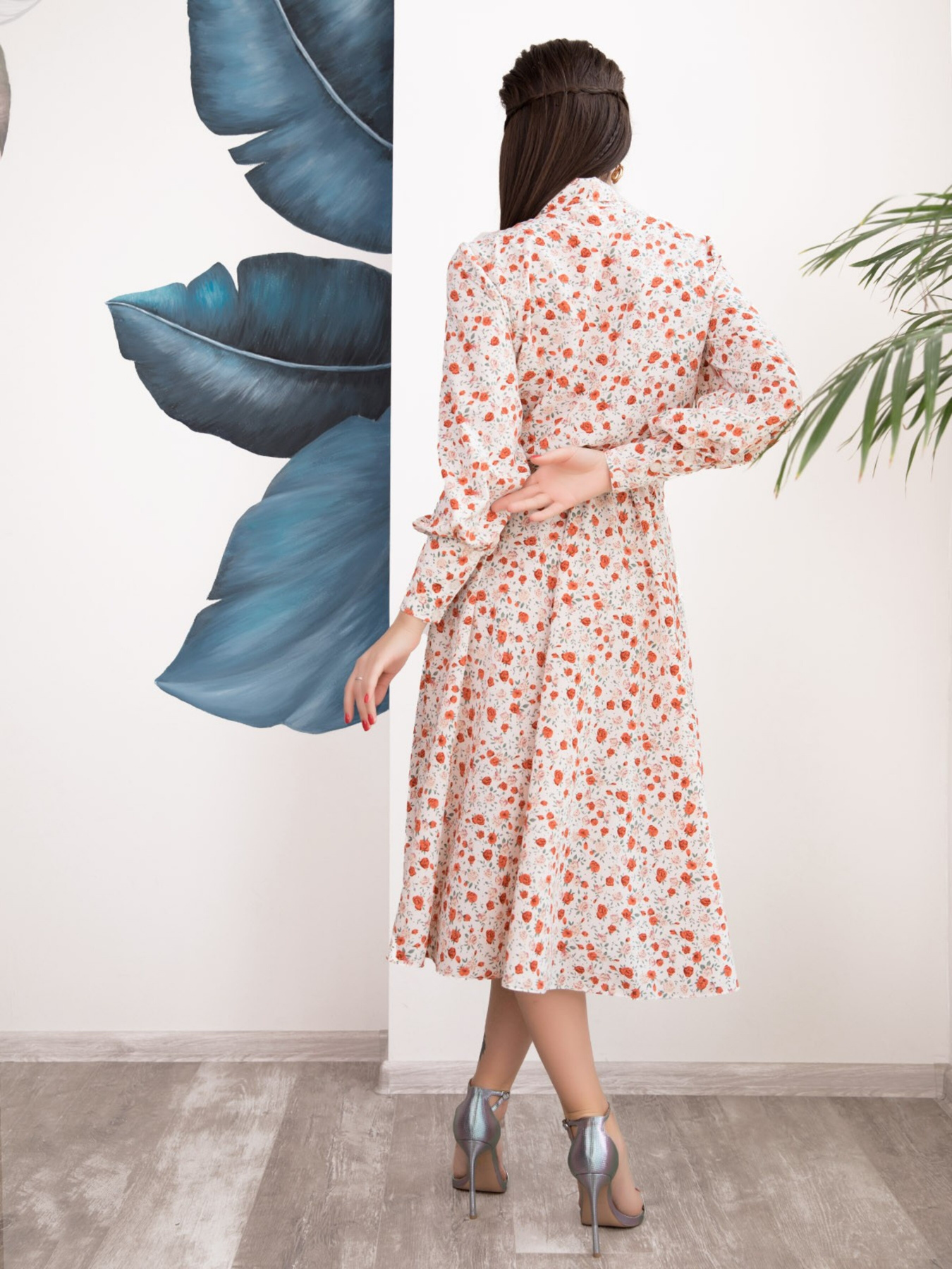 Сукня міді ISSA Plus модель 12540_multicolor Фото