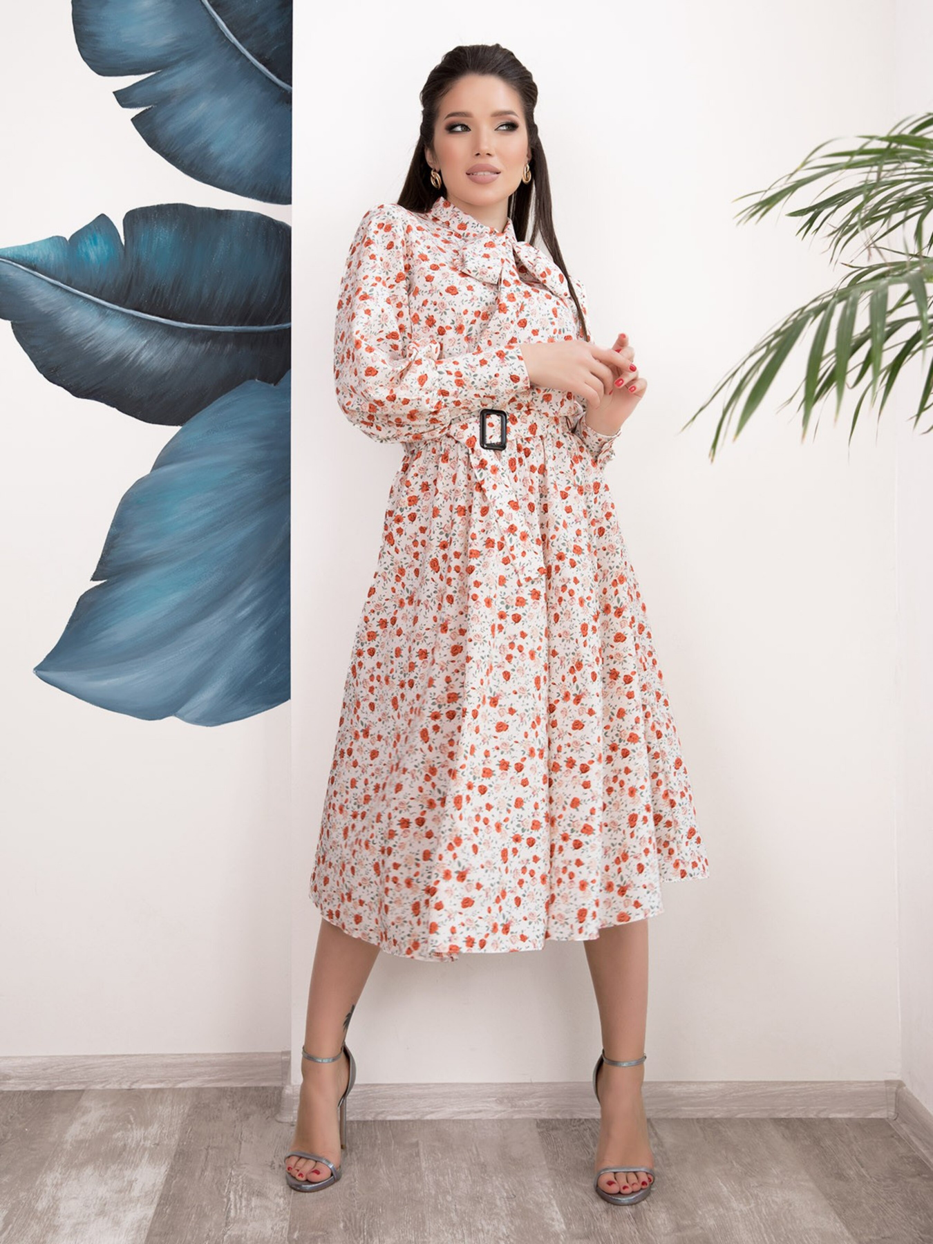 Сукня міді ISSA Plus модель 12540_multicolor Фото