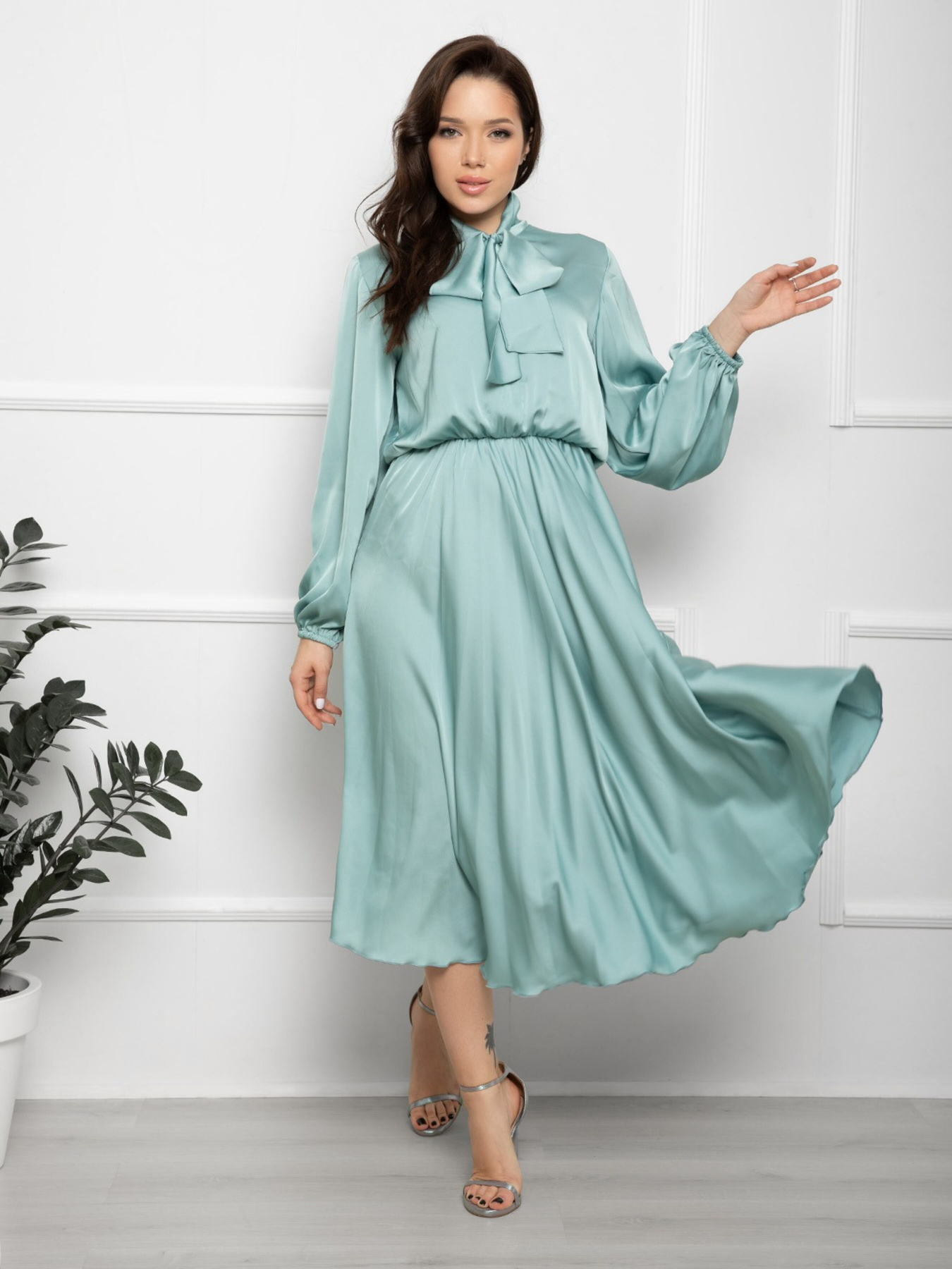 Сукня міді ISSA Plus модель 12380_turquoise Фото