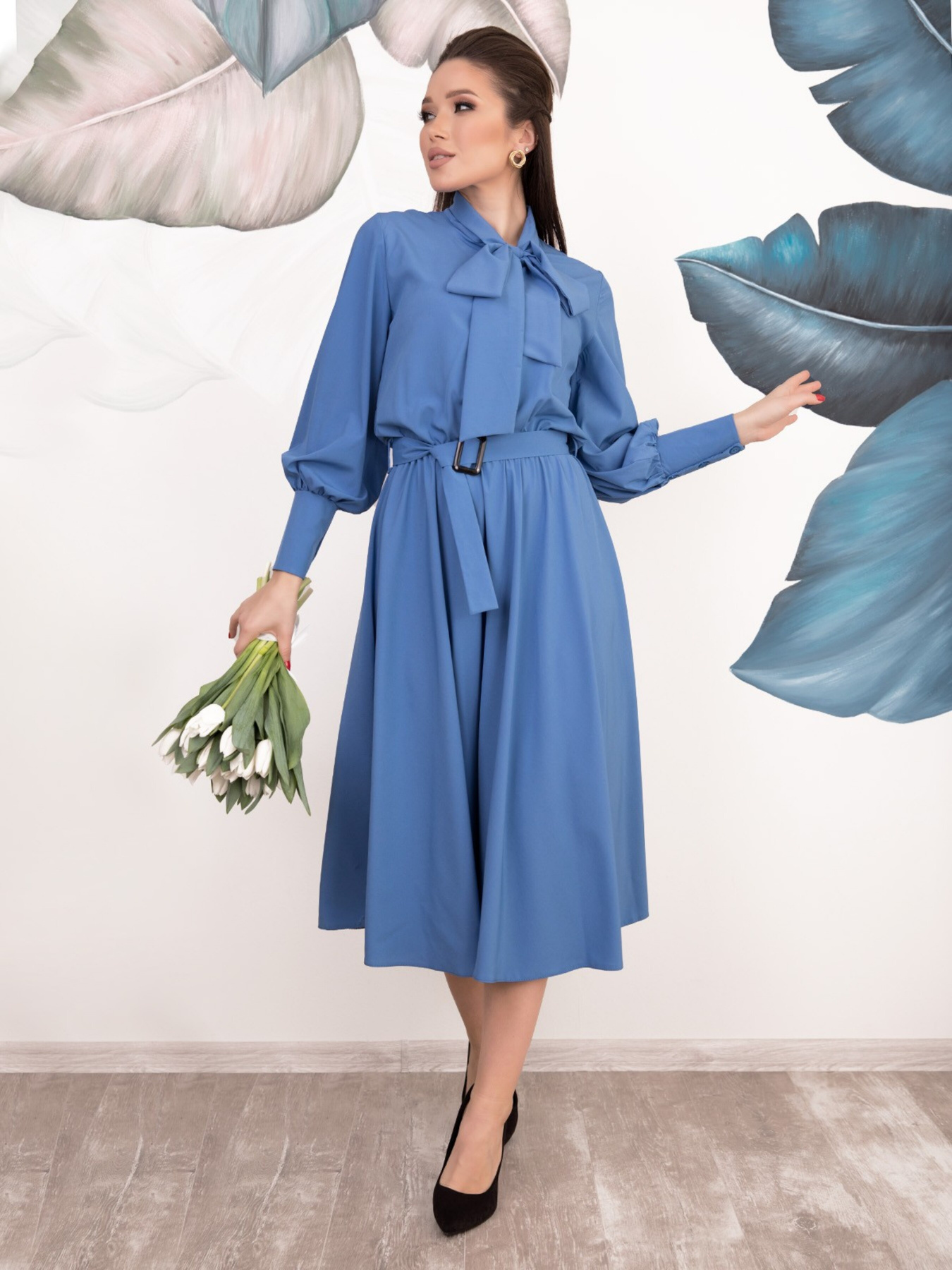 Сукня міді ISSA Plus модель 12165_lightblue Фото