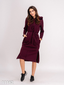 Платье миди ISSA Plus модель 11162_burgundy Платье миди ISSA Plus модель 11162_burgundy Фото