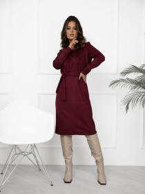 Сукня міді ISSA Plus модель 12271_burgundy Фото