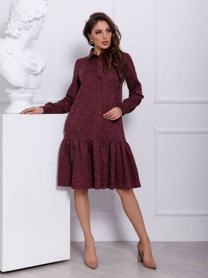 Сукня міні ISSA Plus модель 12328_burgundy - фото