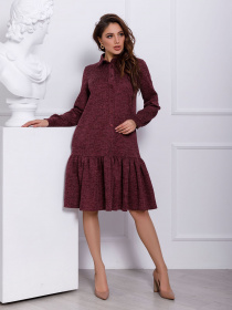 Сукня міні ISSA Plus модель 12328_burgundy Фото