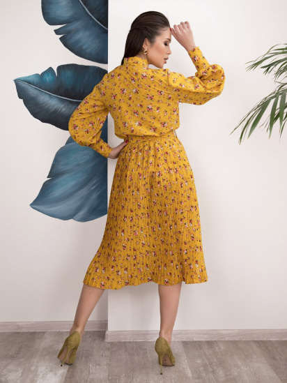 Сукня міді ISSA Plus модель 12514_mustard — фото 3 - INTERTOP
