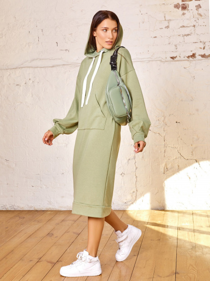Сукня міді ISSA Plus модель 12889_olive — фото - INTERTOP