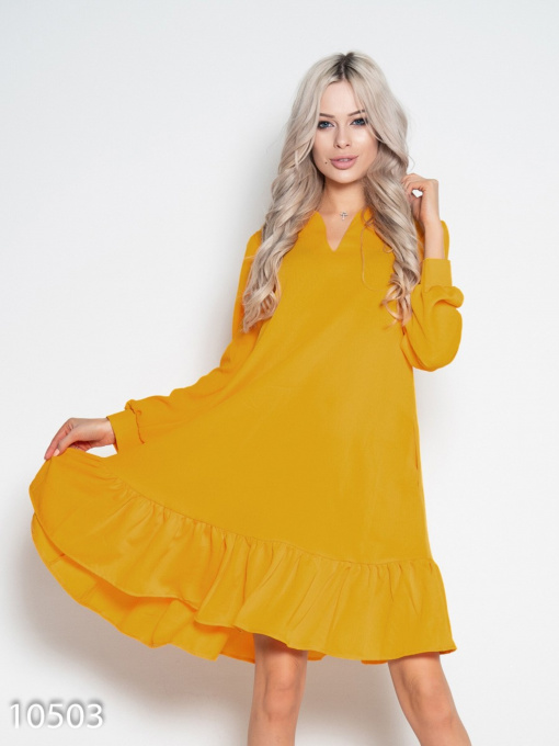 Платье мини ISSA Plus модель 10503_mustard Фото