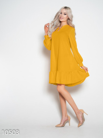 Платье мини ISSA Plus модель 10503_mustard Фото