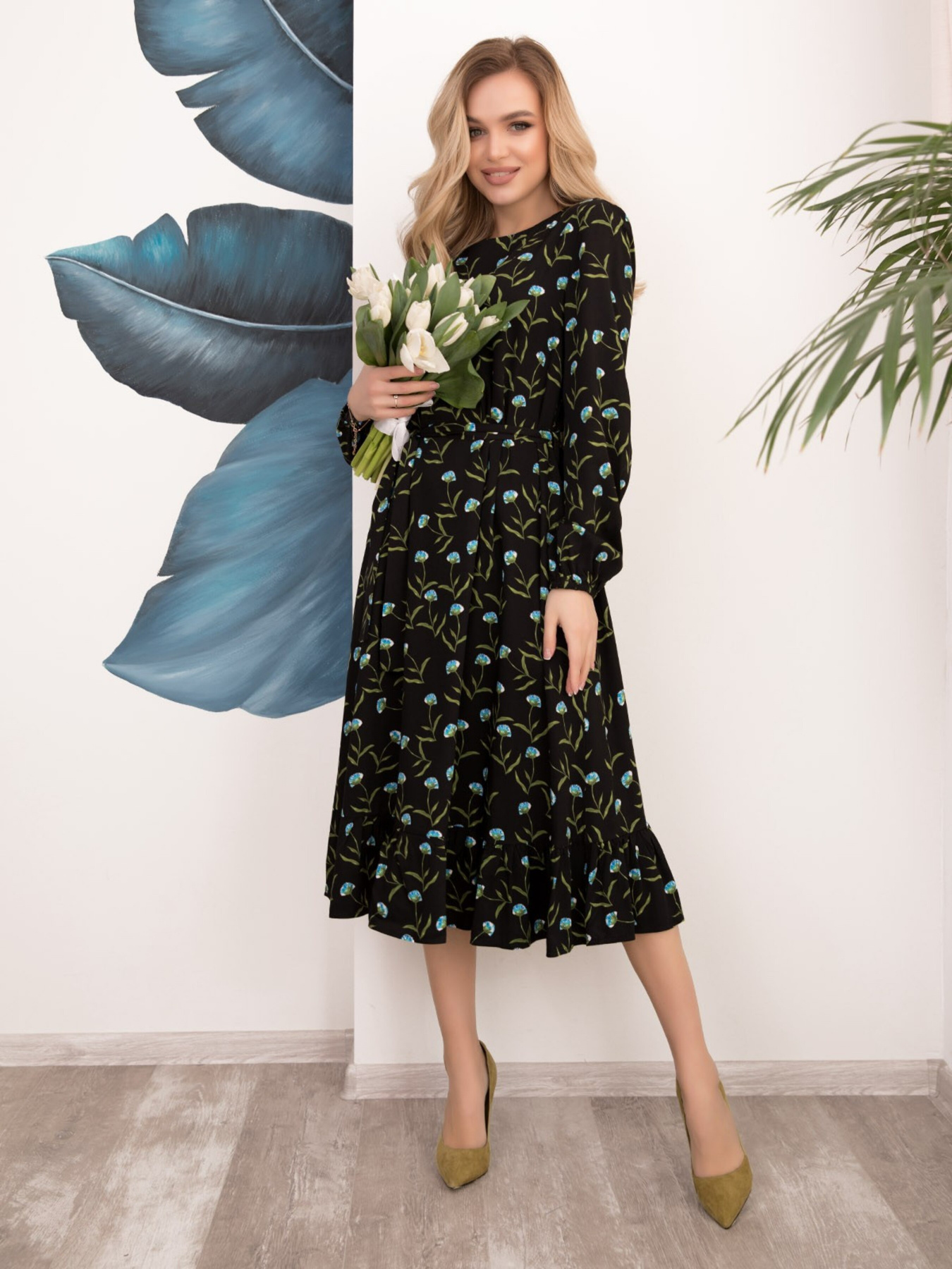 Сукня міді ISSA Plus модель 12532_black Фото