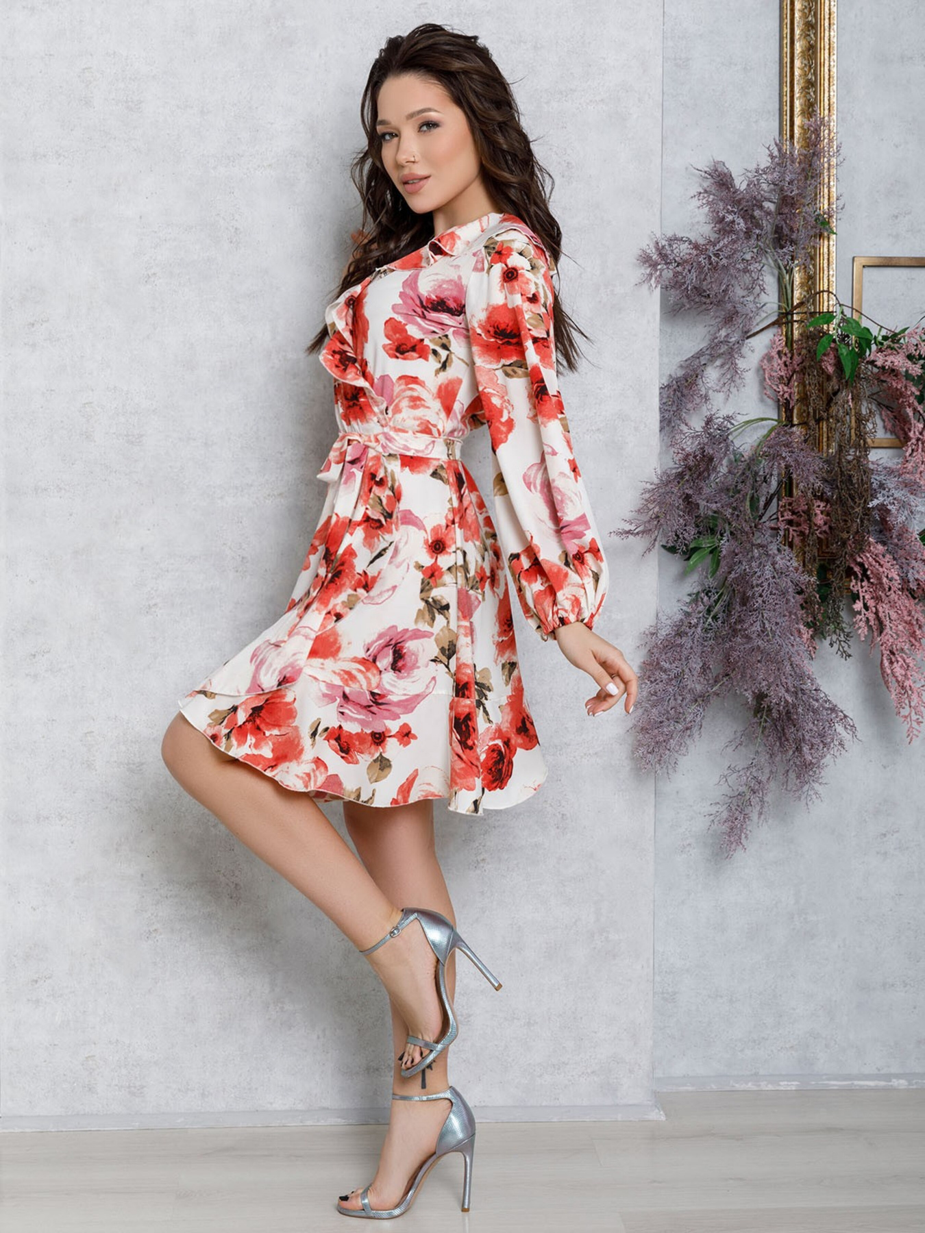 Сукня міні ISSA Plus модель 12589_multicolor Фото