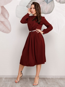 Сукня міді ISSA Plus модель 12510_burgundy Фото