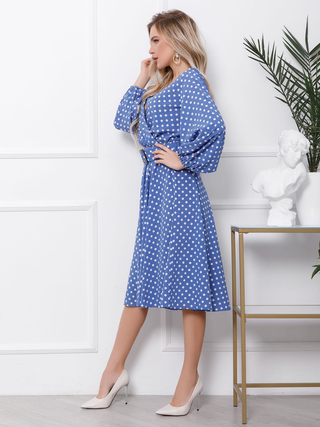 Сукня міді ISSA Plus модель 12415_lightblue Фото