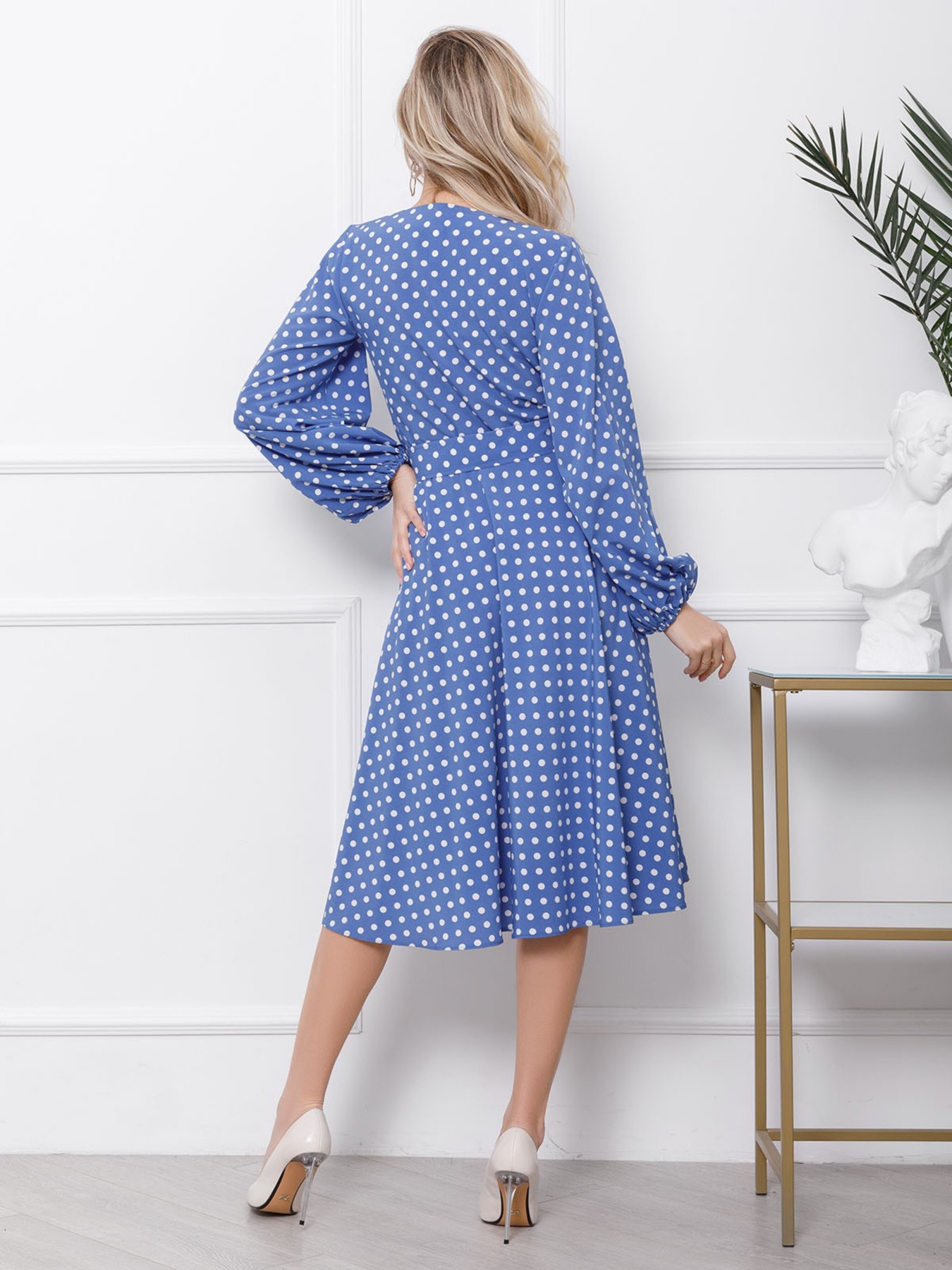 Сукня міді ISSA Plus модель 12415_lightblue Фото