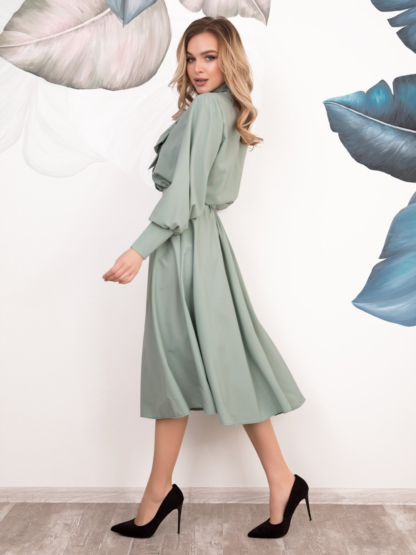 Сукня міді ISSA Plus модель 12165_mint Фото