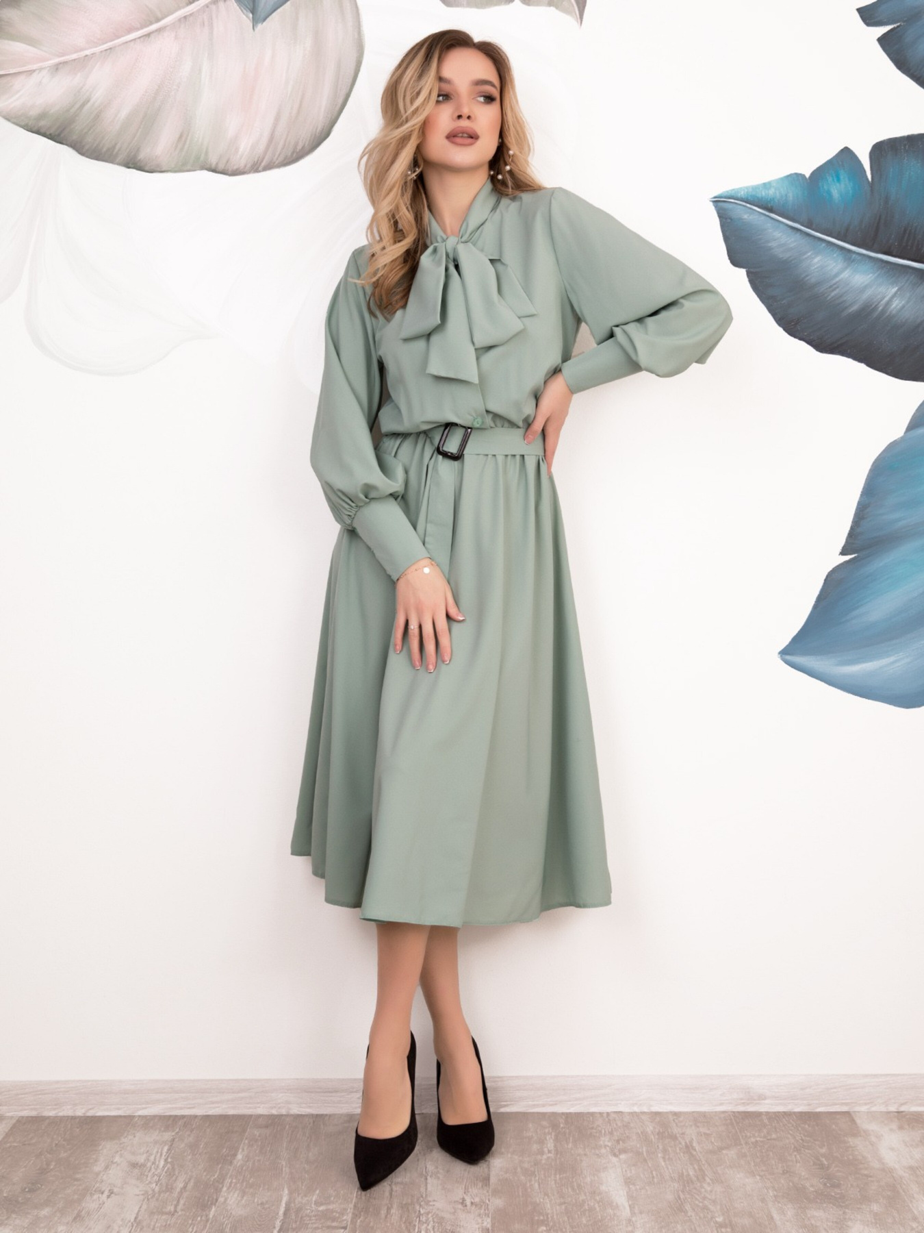 Сукня міді ISSA Plus модель 12165_mint Фото