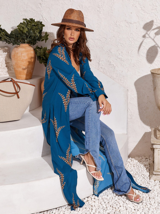 Туника ISSA Plus модель 12870_turquoise Фото