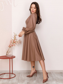 Сукня міді ISSA Plus модель 12379_brown Фото