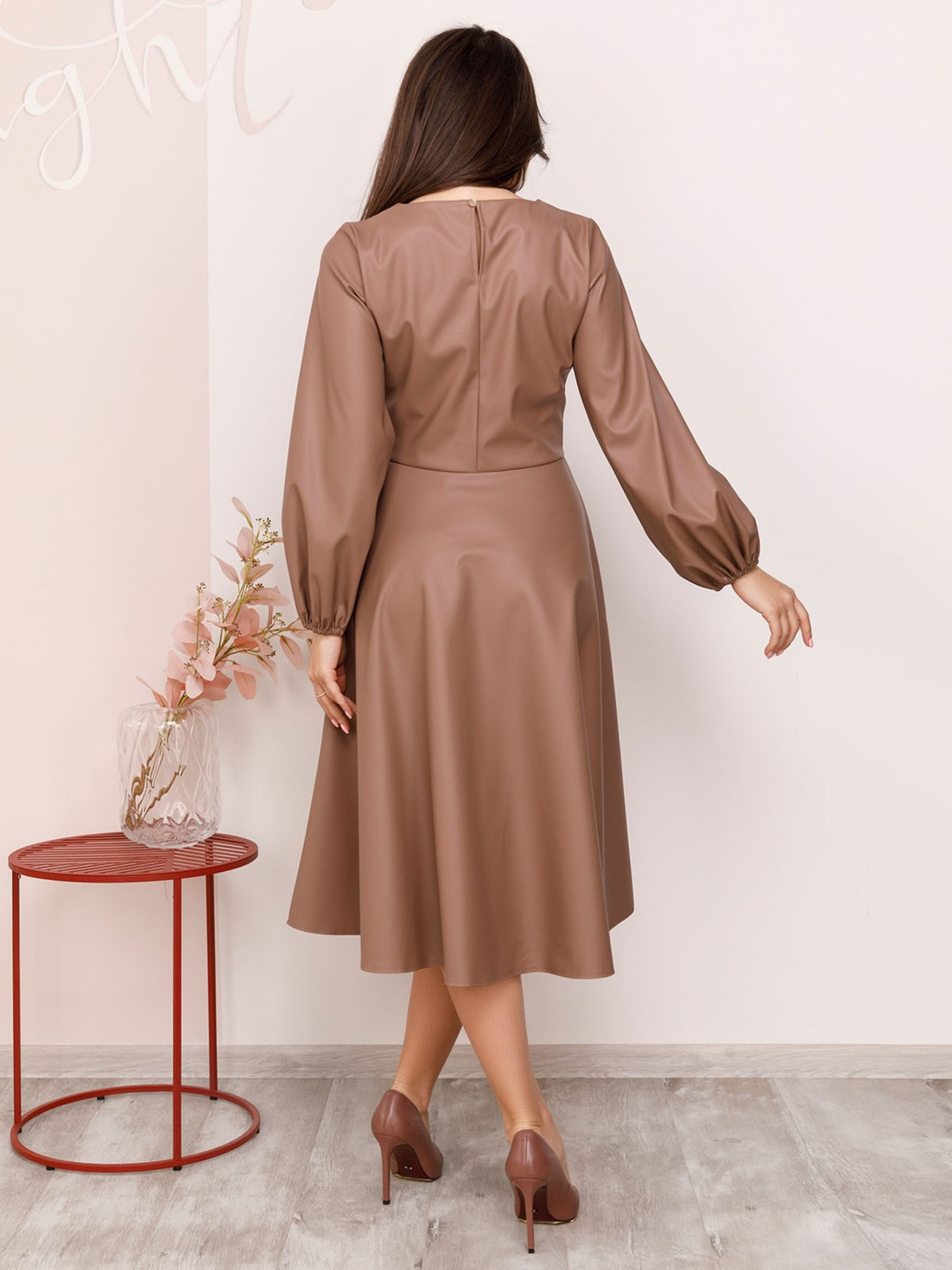 Платье миди ISSA Plus модель 12379_brown Платье миди ISSA Plus модель 12379_brown Фото