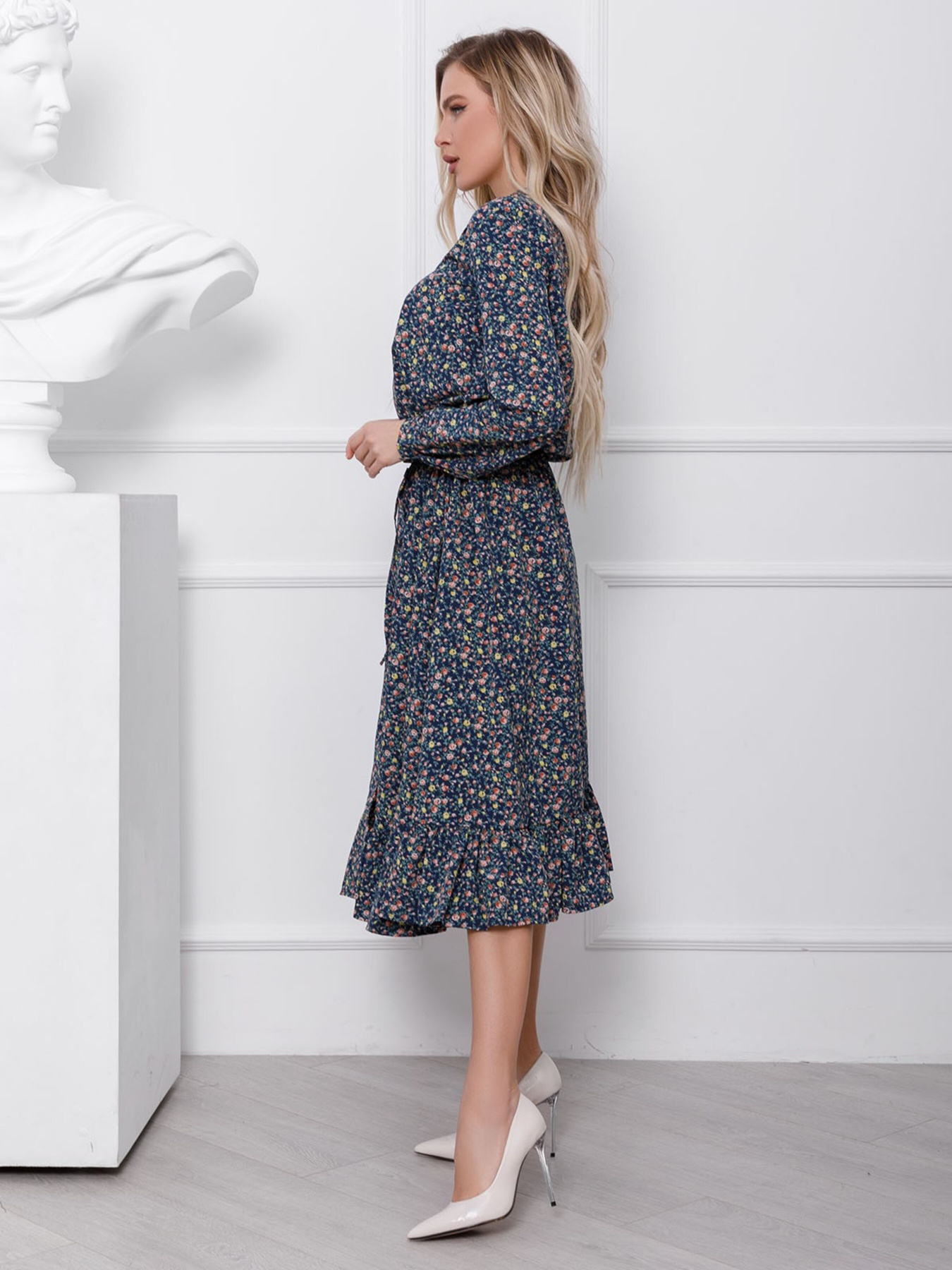 Сукня міді ISSA Plus модель 12402_multicolor Фото