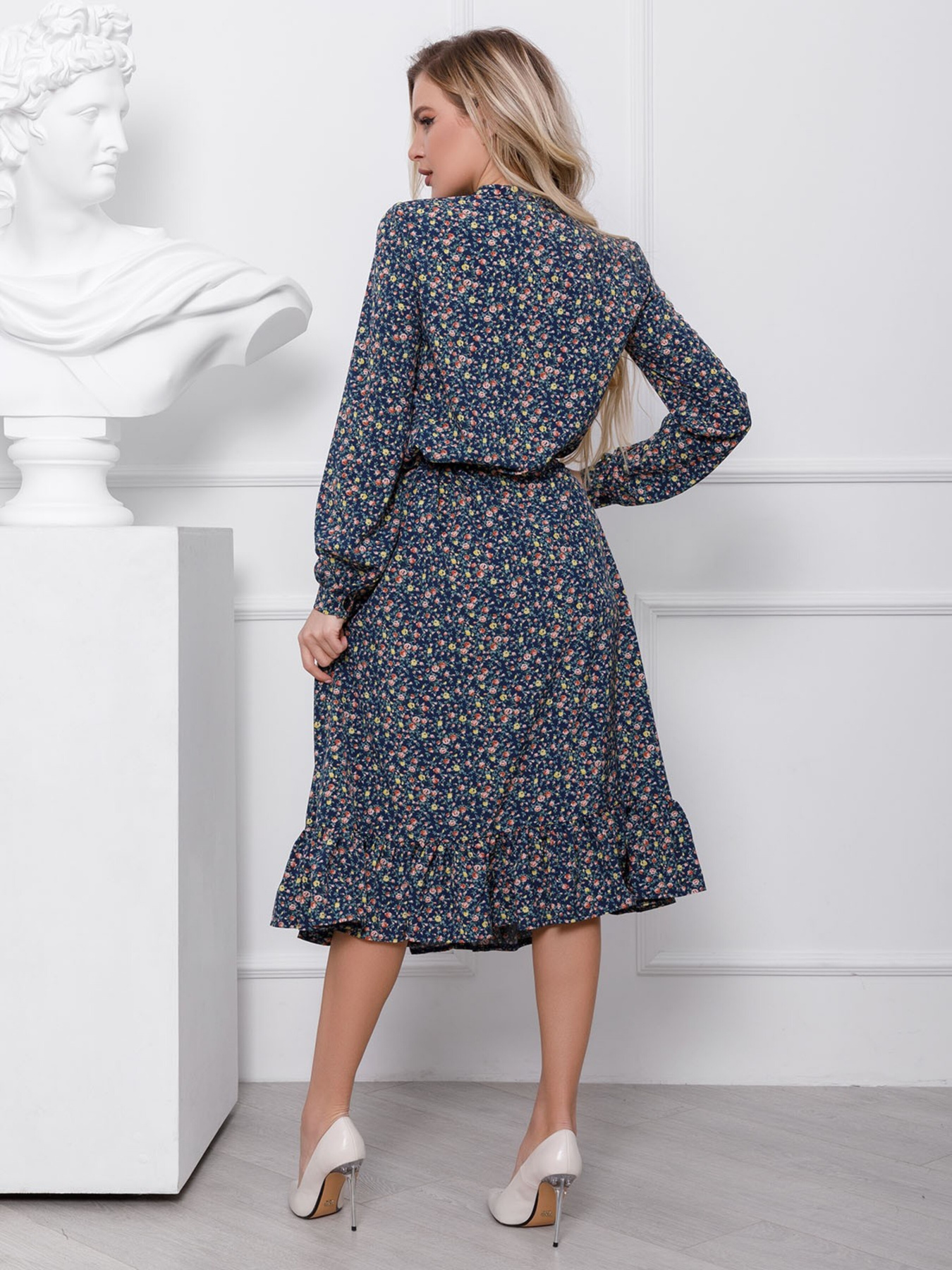 Сукня міді ISSA Plus модель 12402_multicolor Фото