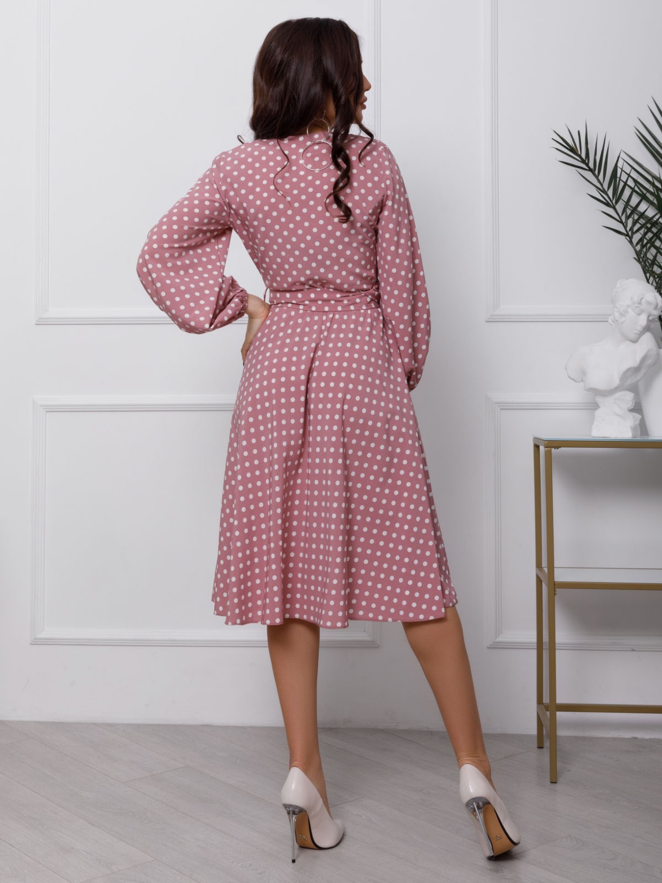 Сукня міді ISSA Plus модель 12415_beige Фото