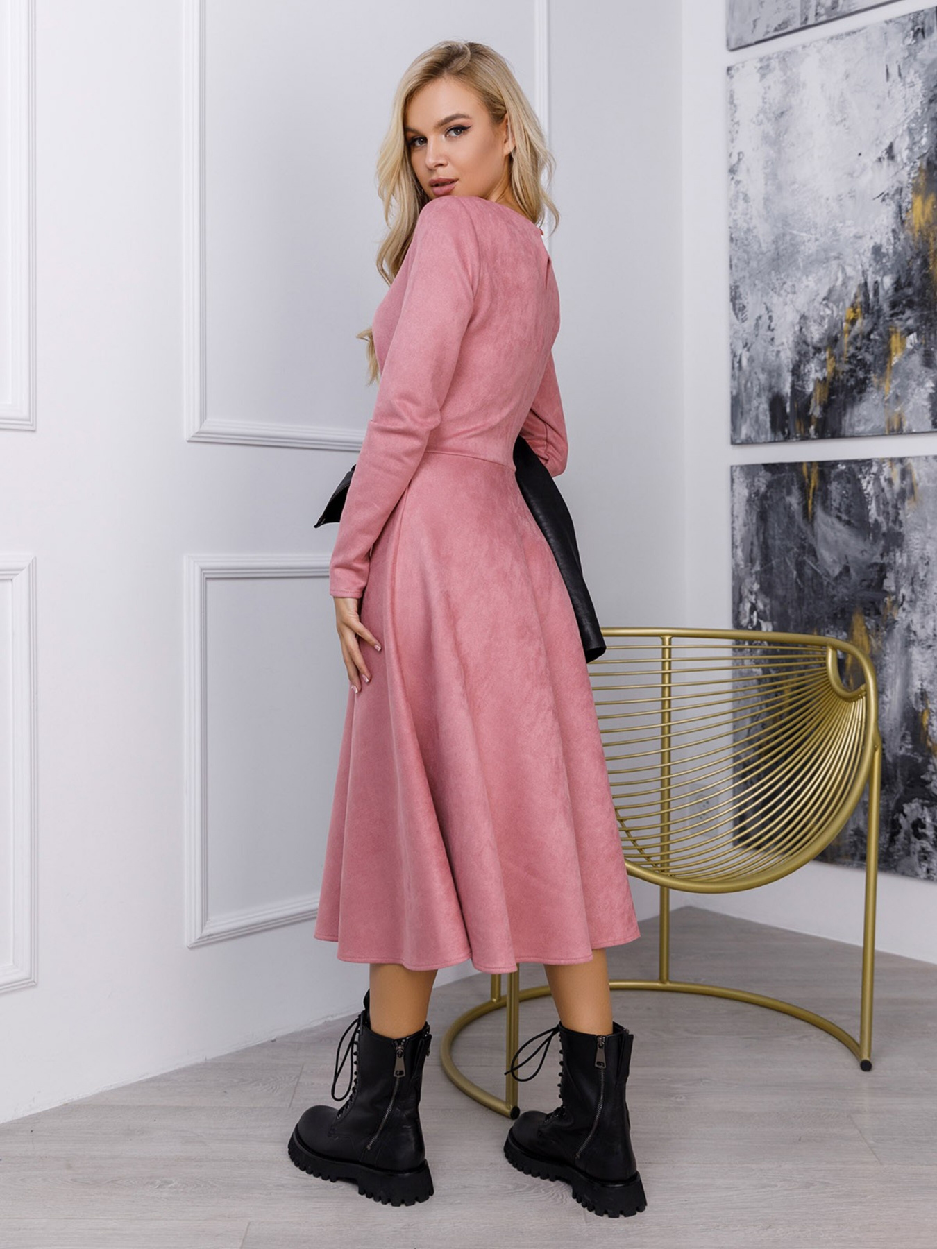 Платье миди ISSA Plus модель 12284_pink Платье миди ISSA Plus модель 12284_pink Фото