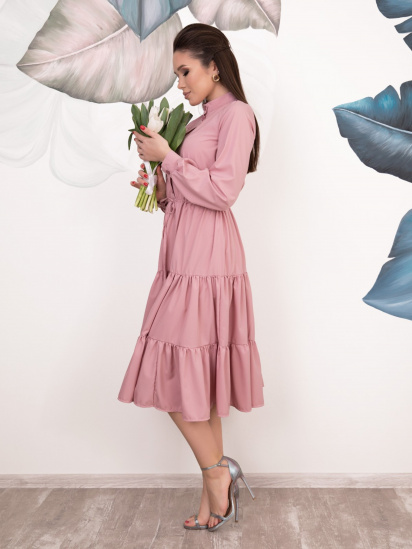 Сукня міді ISSA Plus модель 11043_pink — фото - INTERTOP
