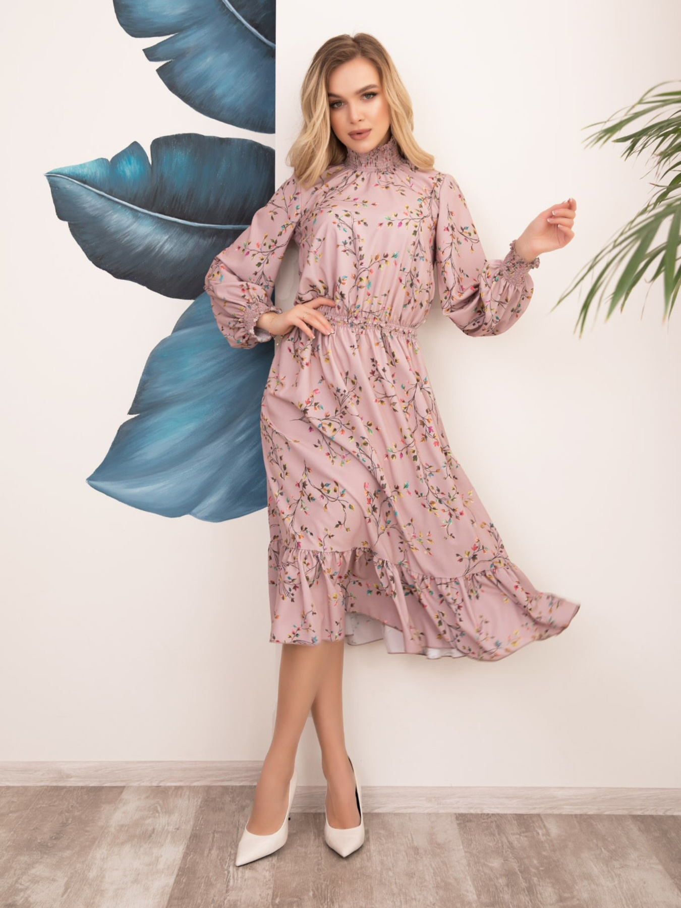 Сукня міді ISSA Plus модель 12518_pink Фото