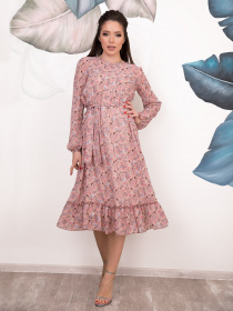 Сукня міді ISSA Plus модель 12534_pink Фото