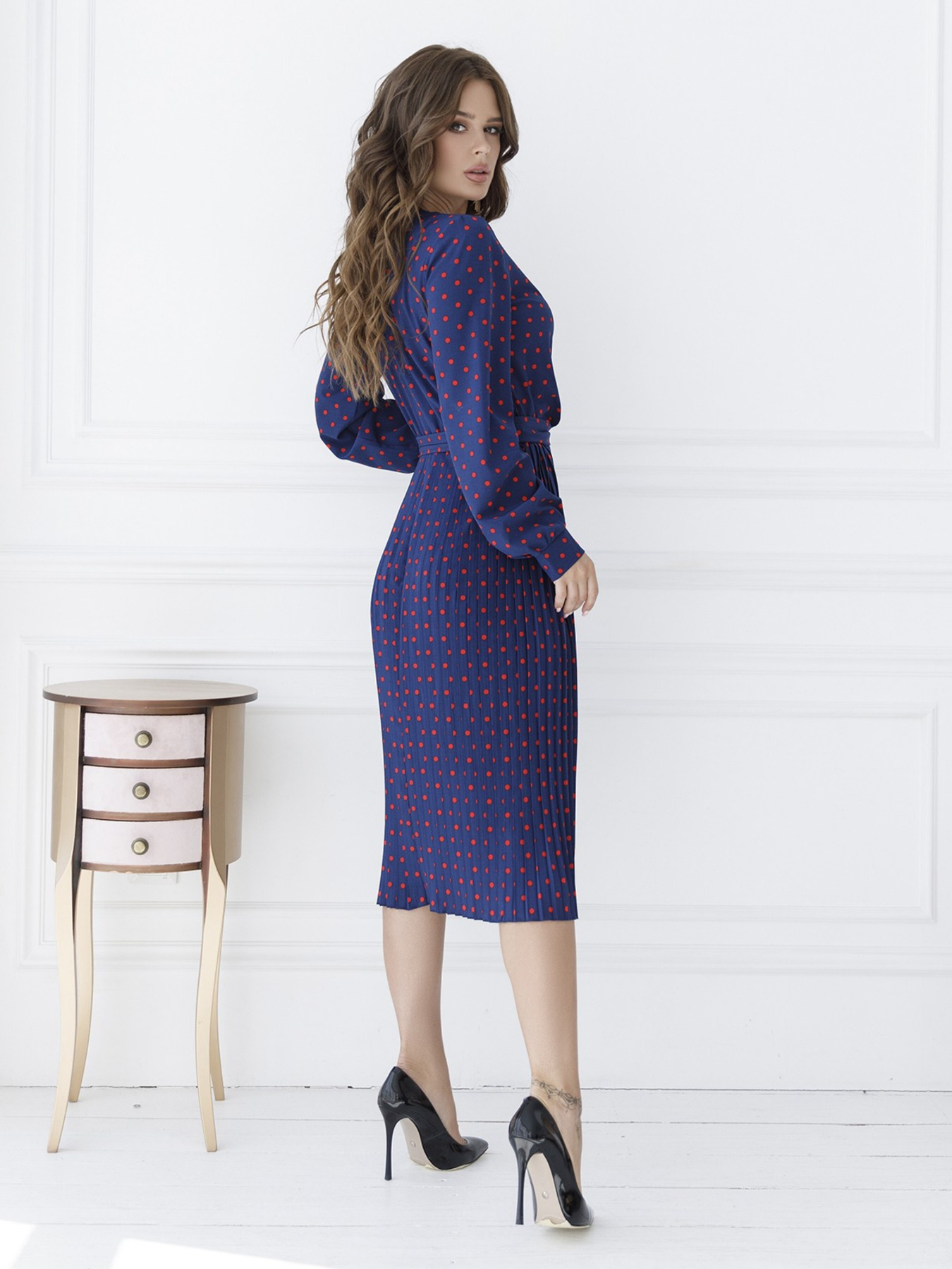 Платье миди ISSA Plus модель 12122_blue Фото