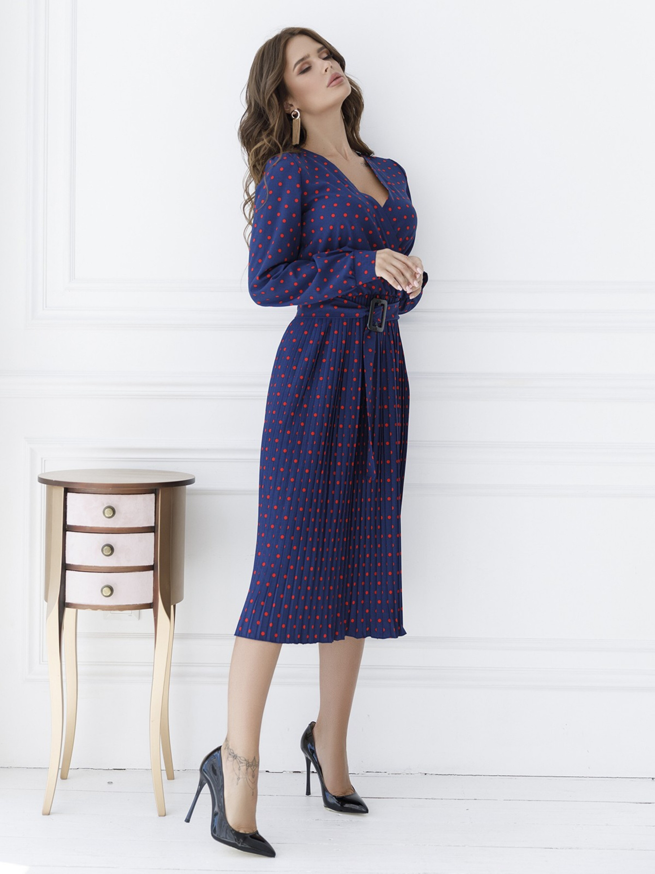 Сукня міді ISSA Plus модель 12122_blue Фото