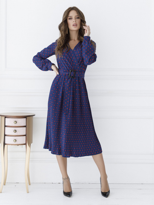 Сукня міді ISSA Plus модель 12122_blue Фото