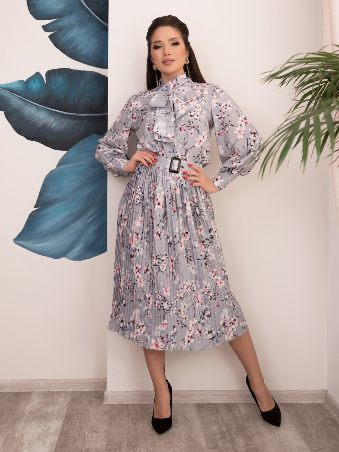 Сукня міді ISSA Plus модель 12516_grey Фото