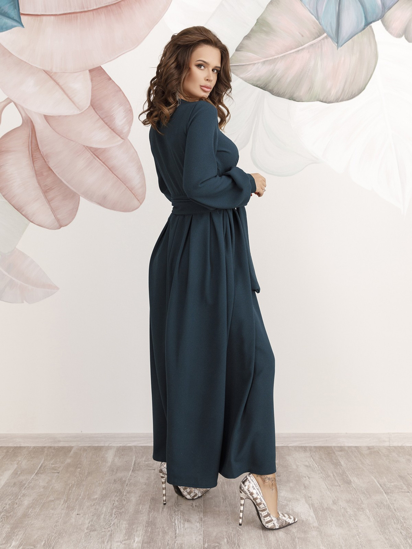 Платье макси ISSA Plus модель 12229_darkgreen Фото