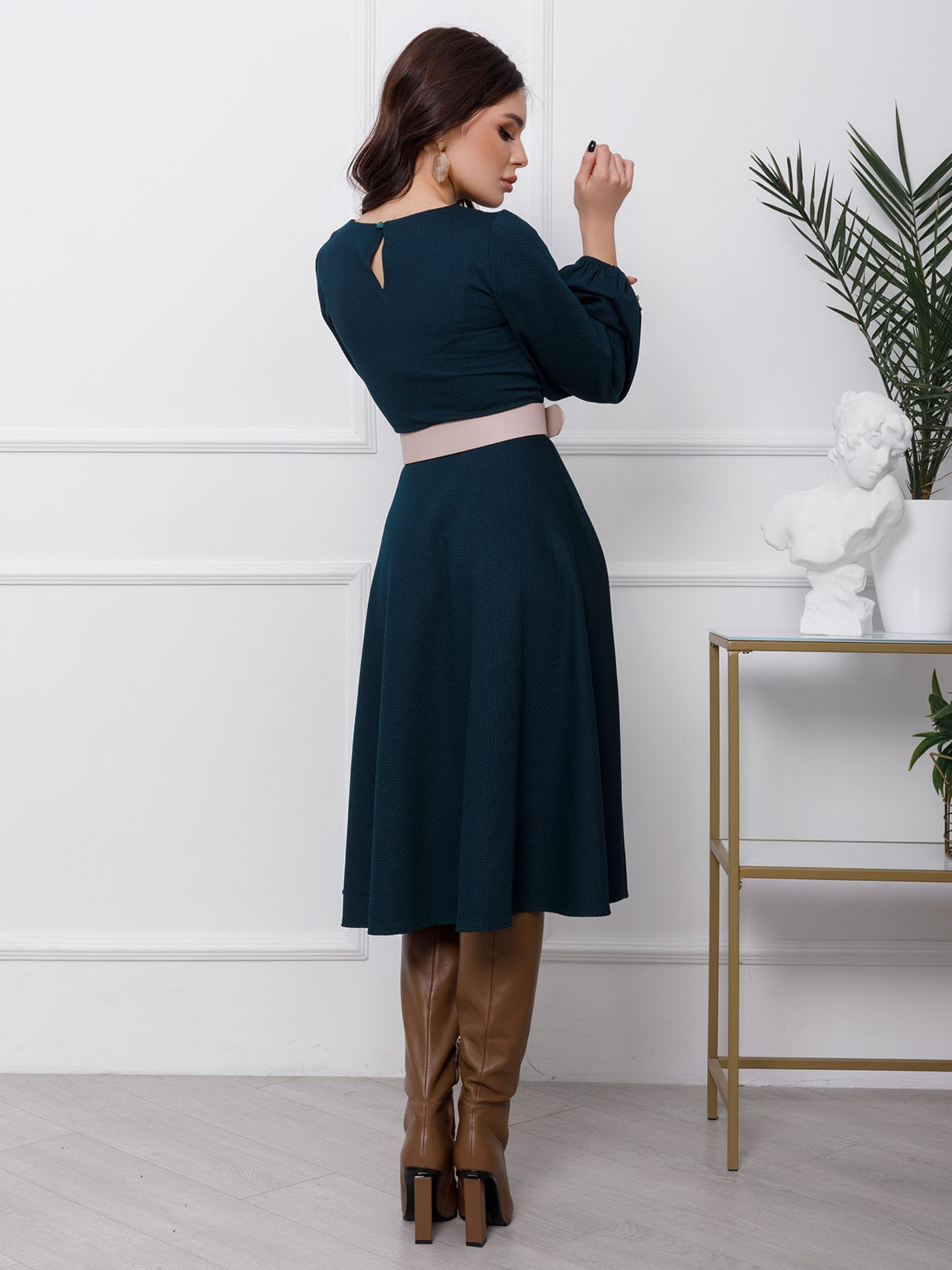 Сукня міді ISSA Plus модель 12423_darkgreen Фото