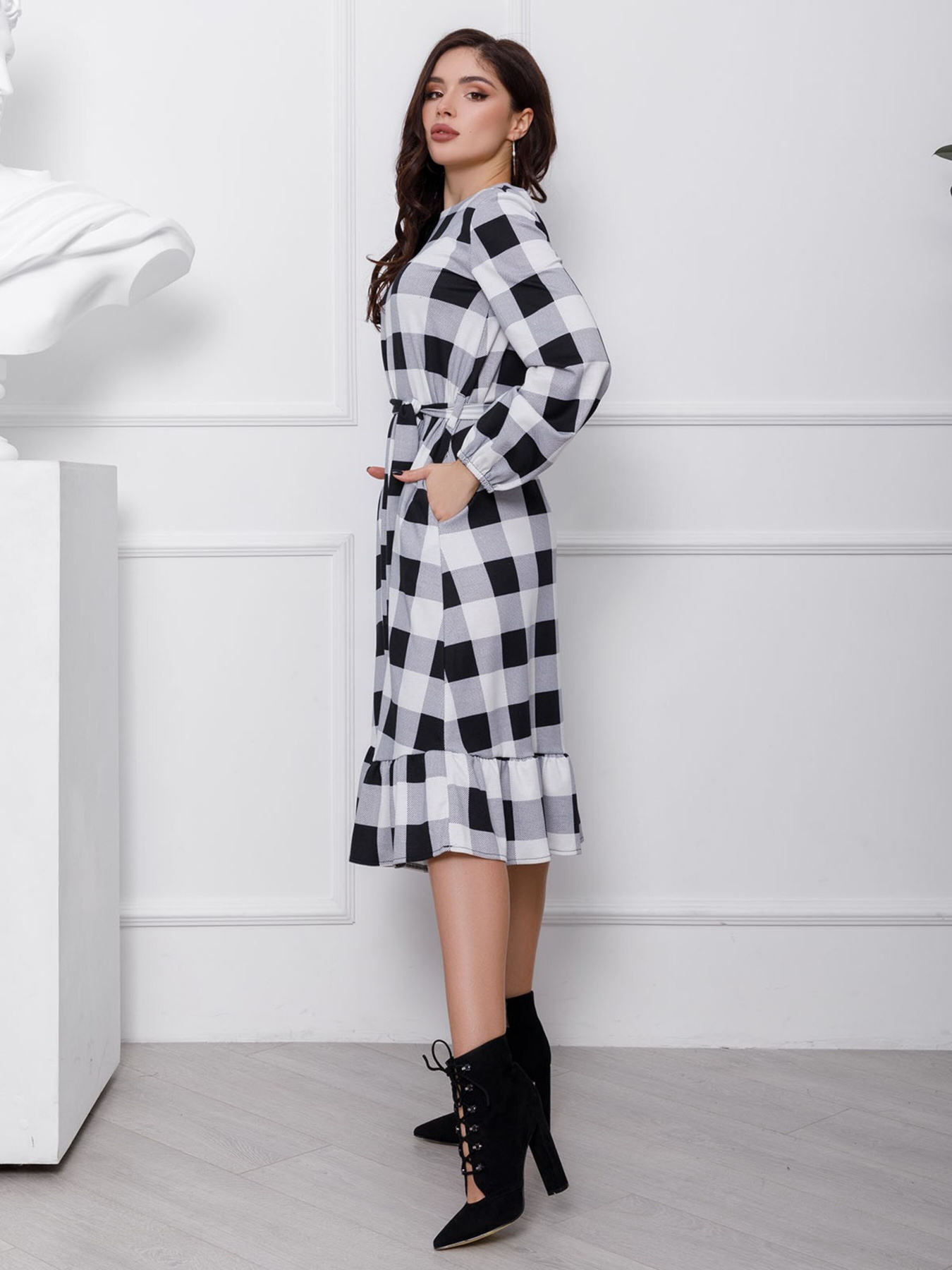 Сукня міді ISSA Plus модель 12426_multicolor Фото