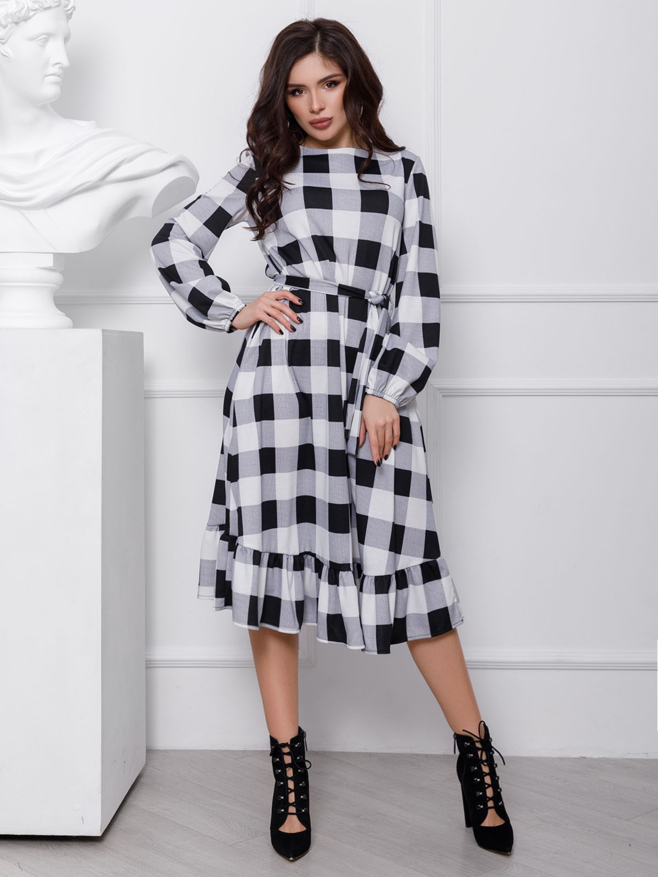 Сукня міді ISSA Plus модель 12426_multicolor Фото