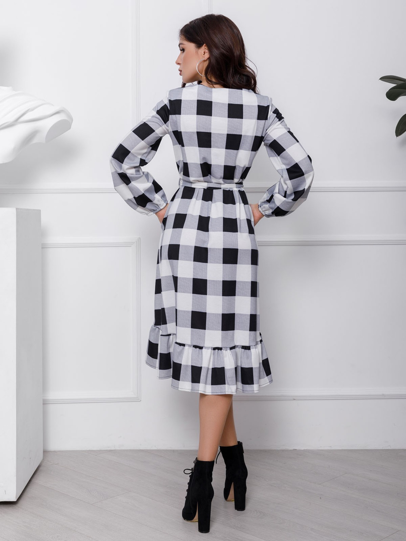 Сукня міді ISSA Plus модель 12426_multicolor Фото